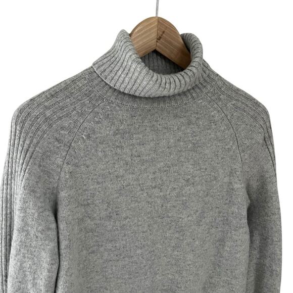 Marks & Spencer M&S Gray Marl Women’s Lambswool Turtleneck Sweater Medium Petite - Picture 2 of 5